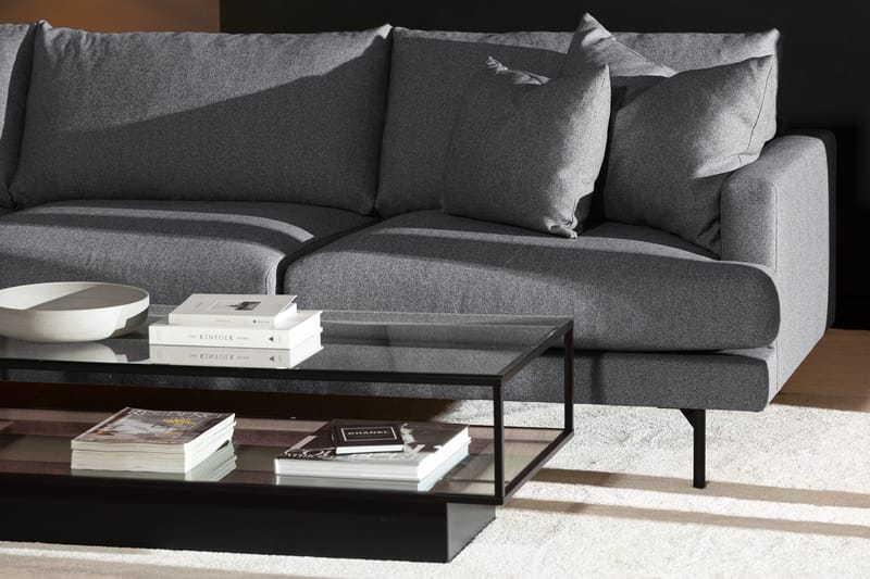 Menard 4-personers Venstrevendt Dyb L-formet Chaiselongsofa i Stof - Mørkegrå - Møbler - Sofaer - Sofa med chaiselong