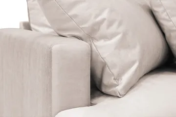 Menard 4-personers Højrevendt Dyb L-formet Chaiselongsofa i Fløjl - Beige - Møbler - Sofaer - Sofa med chaiselong