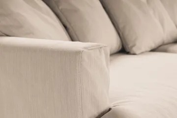 Menard 4-personers Højrevendt Dyb L-formet Chaiselongsofa i Stof - Beige - Møbler - Sofaer - Sofa med chaiselong