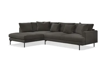 Menard 4-personers Venstrevendt Dyb L-formet Chaiselongsofa i Manchester - Mørkegrå - Møbler - Sofaer - Sofa med chaiselong