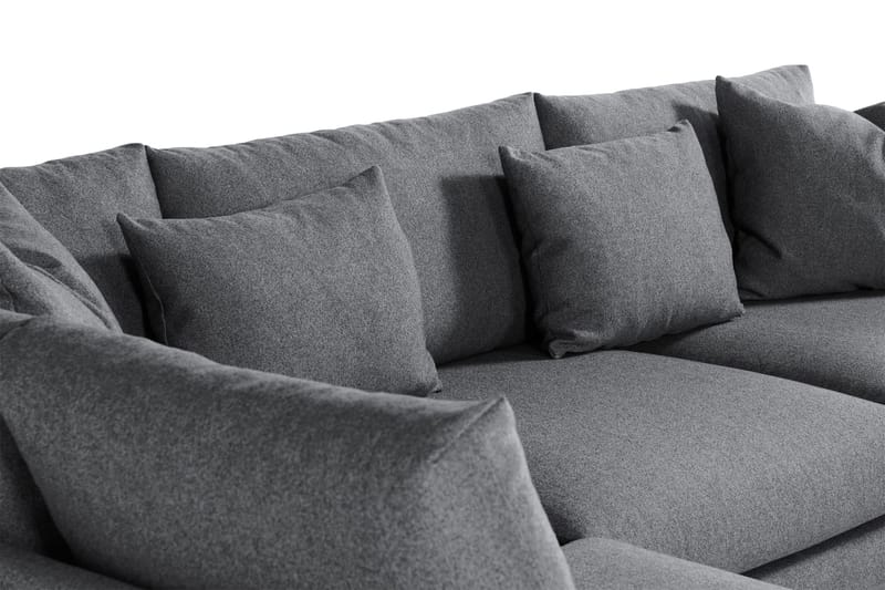Menard 4-personers Venstrevendt Dyb L-formet Chaiselongsofa i Stof - Mørkegrå - Møbler - Sofaer - Sofa med chaiselong