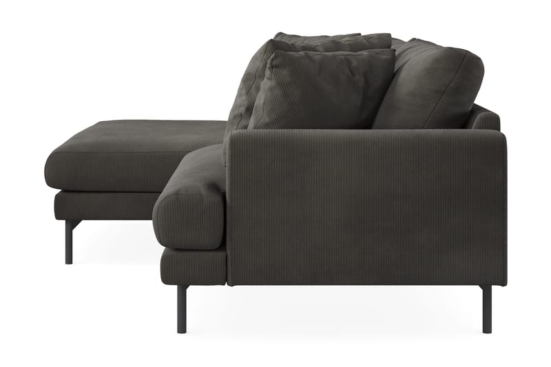 Menard 4-personers Venstrevendt L-formet Divansofa i Manchester - Mørkegrå - Møbler - Sofaer - Sofa med chaiselong - 4 personers sofa med chaiselong