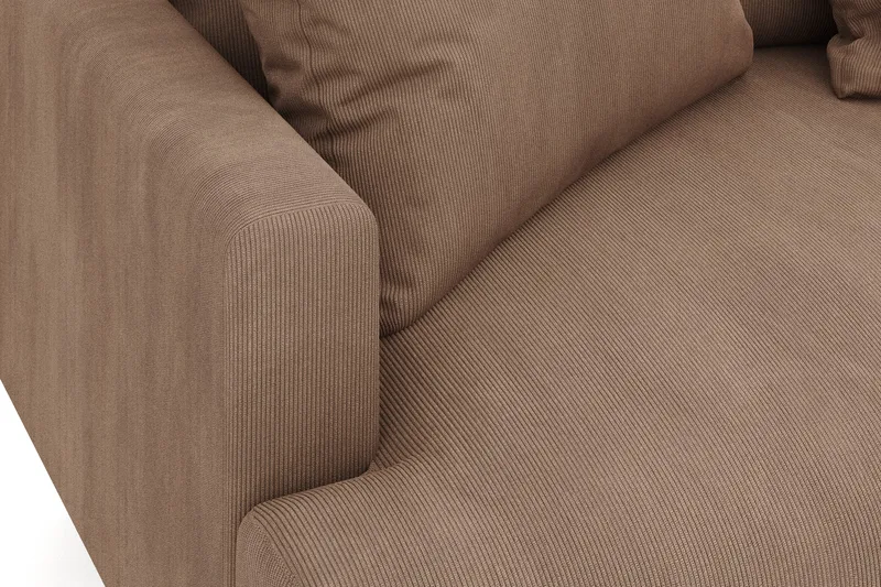 Menard 4-personers Højrevendt Dyb L-formet Chaiselongsofa i Manchester - Brun - Møbler - Sofaer - Sofa med chaiselong