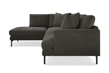 Menard 4-personers Venstrevendt Dyb L-formet Chaiselongsofa i Manchester - Mørkegrå - Møbler - Sofaer - Sofa med chaiselong