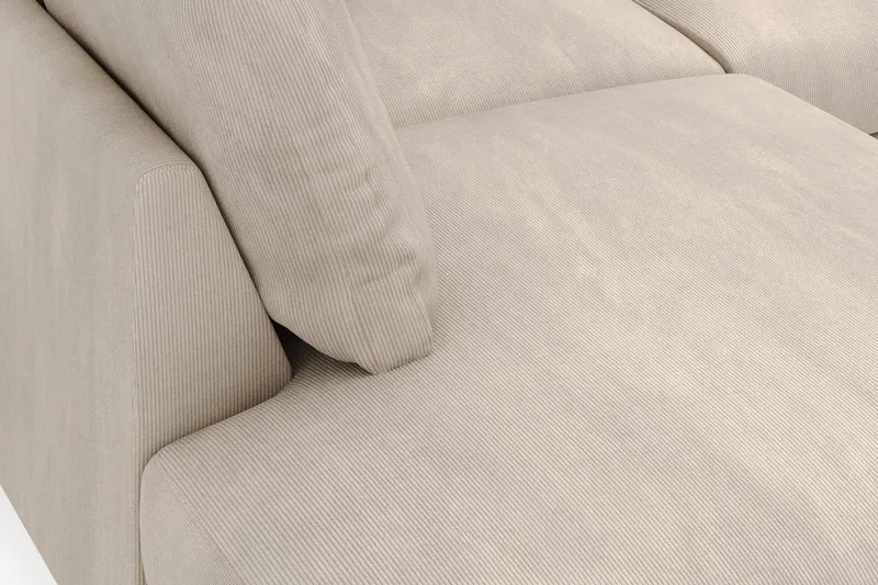 Menard 4-personers Venstrevendt Dyb L-formet Chaiselongsofa i Manchester - Greige - Møbler - Sofaer - Sofa med chaiselong