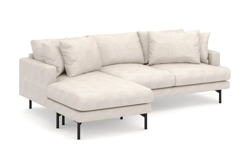 Menard 4-personers Venstrevendt Dyb L-formet Divansofa i Stof - Beige - Møbler - Sofaer - Sofa med chaiselong