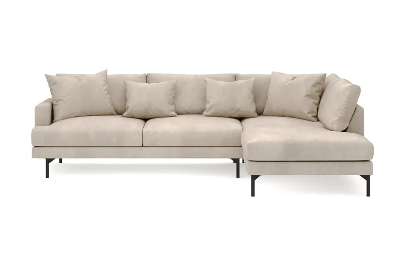 Menard 4-personers Højrevendt Dyb L-formet Chaiselongsofa i Manchester - Greige - Møbler - Sofaer - Sofa med chaiselong
