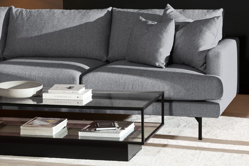 Menard 4-personers Venstrevendt Dyb L-formet Chaiselongsofa i Stof - Grå - Møbler - Sofaer - Sofa med chaiselong