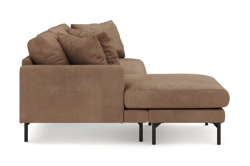 Menard 4-personers Venstrevendt Dyb L-formet Divansofa i Manchester - Brun - Møbler - Sofaer - Sofa med chaiselong