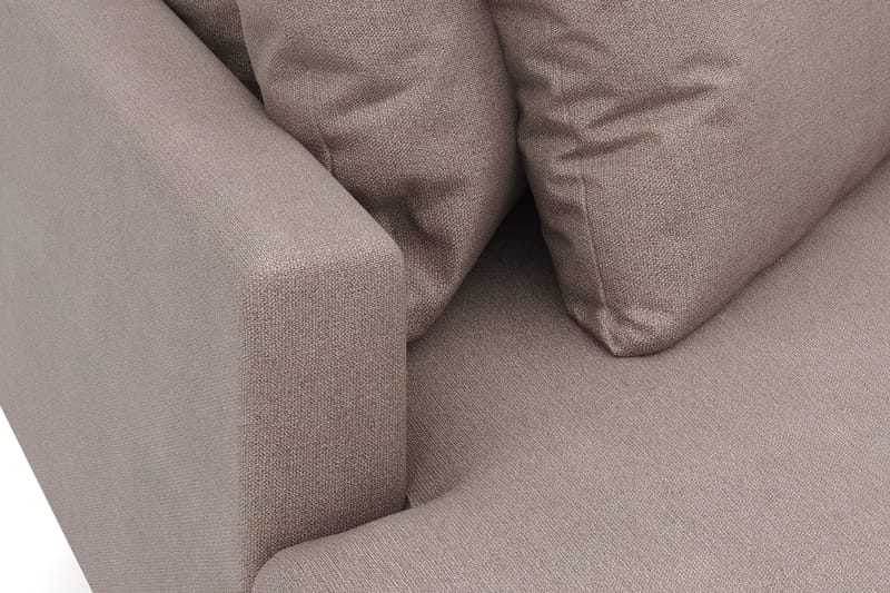 Menard 4-personers Venstrevendt Dyb L-formet Divansofa i Stof - Brun - Møbler - Sofaer - Sofa med chaiselong