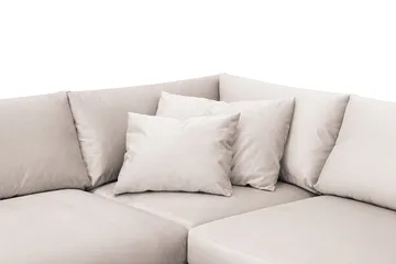 Menard 4-personers Højrevendt Dyb L-formet Chaiselongsofa i Fløjl - Beige - Møbler - Sofaer - Sofa med chaiselong