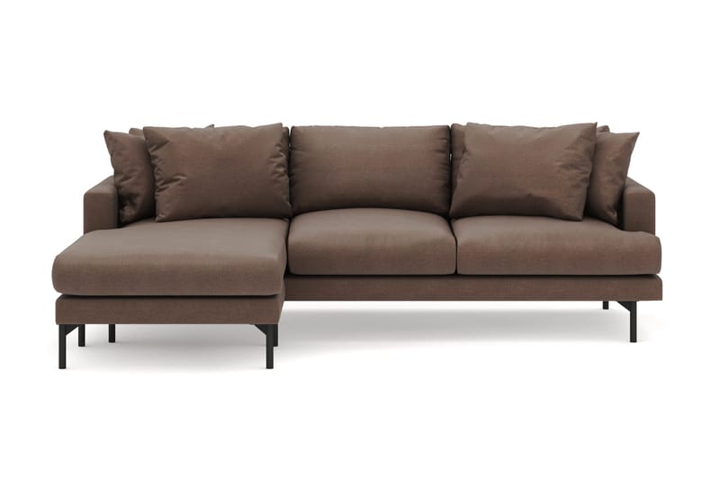 Menard 4-personers Venstrevendt Dyb L-formet Divansofa i Stof, Brun