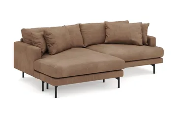 Menard 4-personers Venstrevendt L-formet Divansofa i Manchester - Brun - Møbler - Sofaer - Sofa med chaiselong