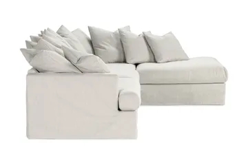 Menard 4-personers Højrevendt Dyb L-formet Chaiselongsofa i Stof - Lysegrå - Møbler - Sofaer - Sofa med chaiselong