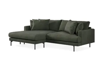 Menard 4-personers Venstrevendt L-formet Divansofa i Manchester - Mørkegrøn - Møbler - Sofaer - Sofa med chaiselong - 4 personers sofa med chaiselong