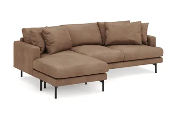 Menard 4-personers Venstrevendt Dyb L-formet Divansofa i Manchester - Brun - Møbler - Sofaer - Sofa med chaiselong
