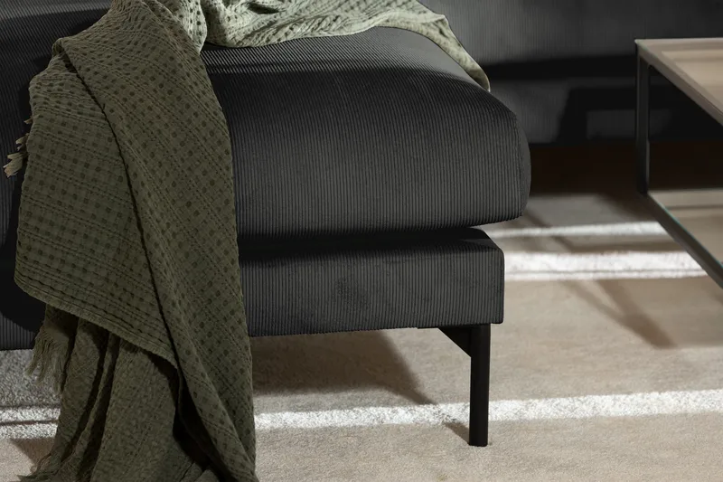 Menard 4-personers Venstrevendt Dyb L-formet Chaiselongsofa i Manchester - Grå - Møbler - Sofaer - Sofa med chaiselong