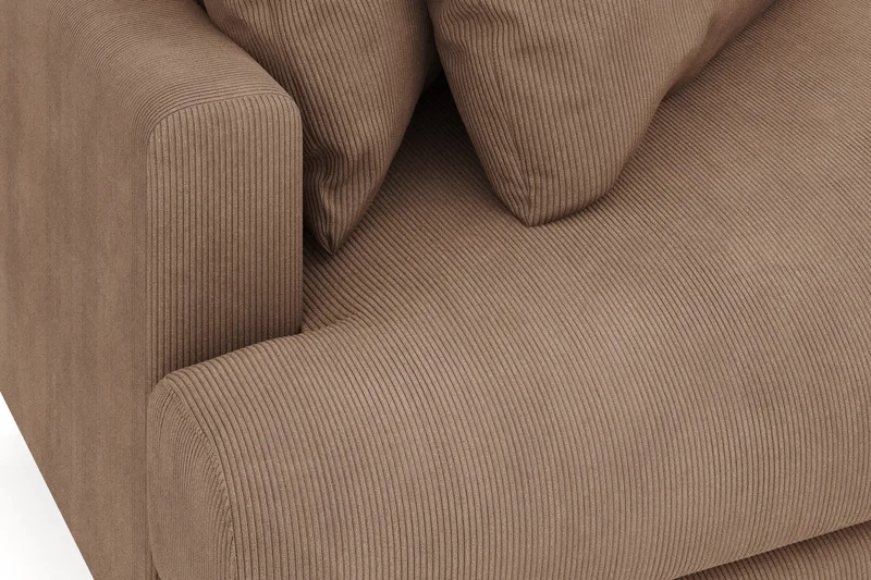 Menard 4-personers Højrevendt L-formet Divansofa i Manchester - Brun - Møbler - Sofaer - Sofa med chaiselong