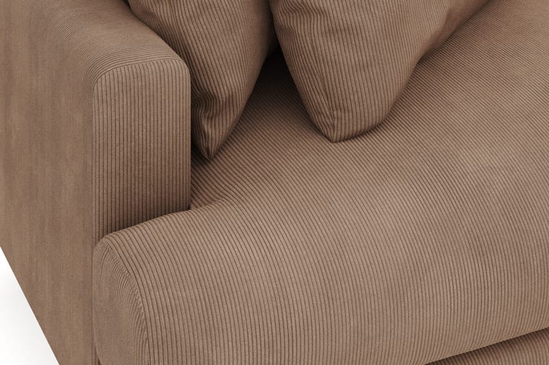 Menard 4-personers Højrevendt L-formet Divansofa i Manchester - Brun - Møbler - Sofaer - Sofa med chaiselong