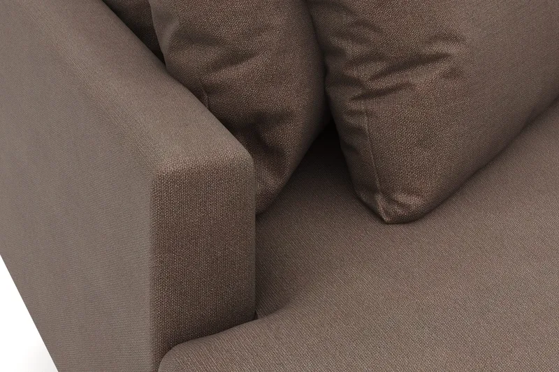 Menard 4-personers Venstrevendt Dyb L-formet Divansofa i Stof - Brun - Møbler - Sofaer - Sofa med chaiselong