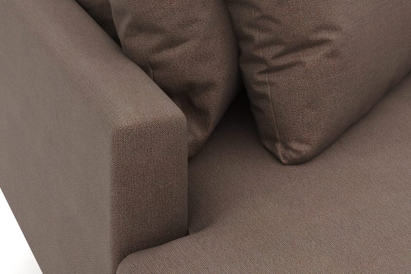 Menard 4-personers Venstrevendt Dyb L-formet Divansofa i Stof - Brun - Møbler - Sofaer - Sofa med chaiselong