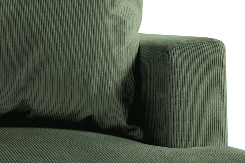 Menard 4-personers Venstrevendt Dyb L-formet Chaiselongsofa i Manchester - Grøn - Møbler - Sofaer - Sofa med chaiselong