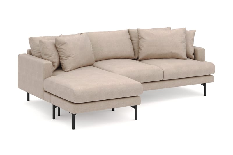 Menard 4-personers Venstrevendt Dyb L-formet Divansofa i Stof - Beige - Møbler - Sofaer - Sofa med chaiselong