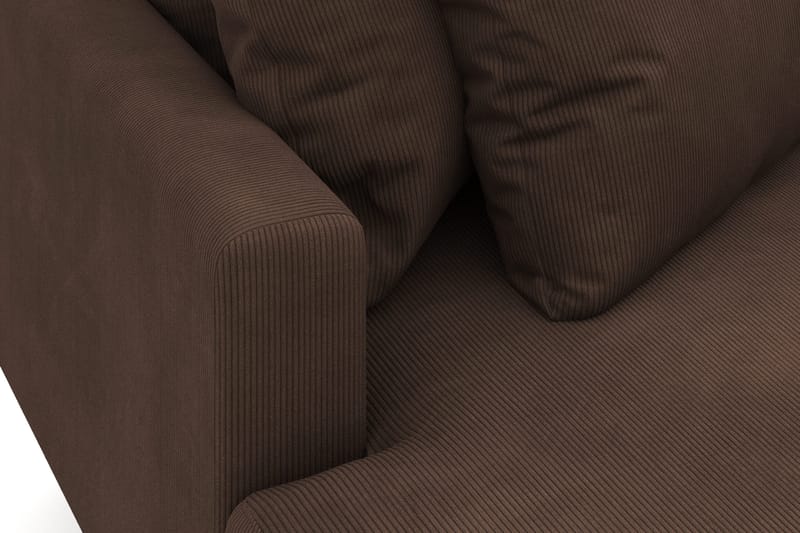 Menard 4-personers Venstrevendt Dyb L-formet Divansofa i Manchester - Brun - Møbler - Sofaer - Sofa med chaiselong