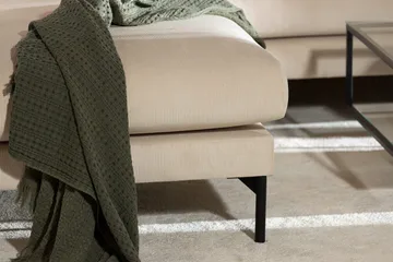 Menard 4-personers venstrevendt L-formet dyb chaiselongsofa i fløjl - Beige - Møbler - Sofaer - Sofa med chaiselong