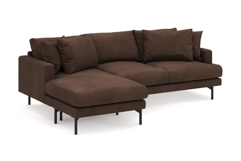 Menard 4-personers Venstrevendt Dyb L-formet Divansofa i Manchester - Brun - Møbler - Sofaer - Sofa med chaiselong