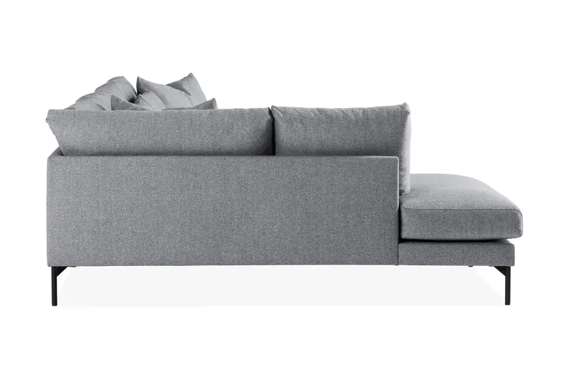 Menard 4-personers Venstrevendt Dyb L-formet Chaiselongsofa i Stof - Grå - Møbler - Sofaer - Sofa med chaiselong