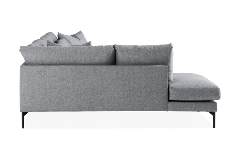 Menard 4-personers Venstrevendt Dyb L-formet Chaiselongsofa i Stof - Grå - Møbler - Sofaer - Sofa med chaiselong