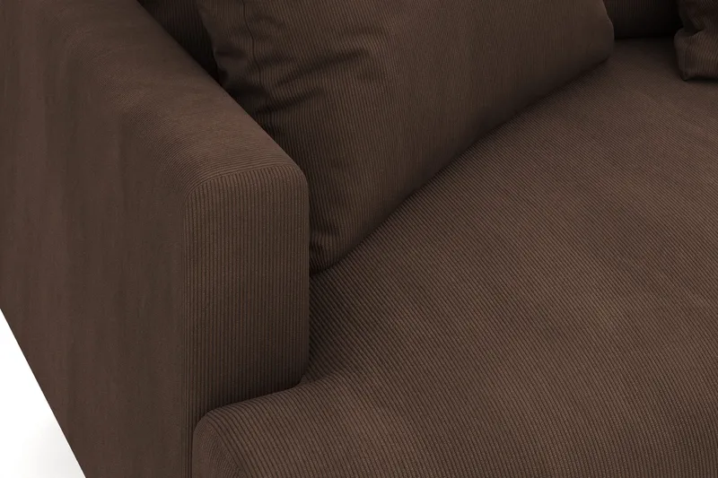 Menard 4-personers Højrevendt Dyb L-formet Chaiselongsofa i Manchester - Brun - Møbler - Sofaer - Sofa med chaiselong