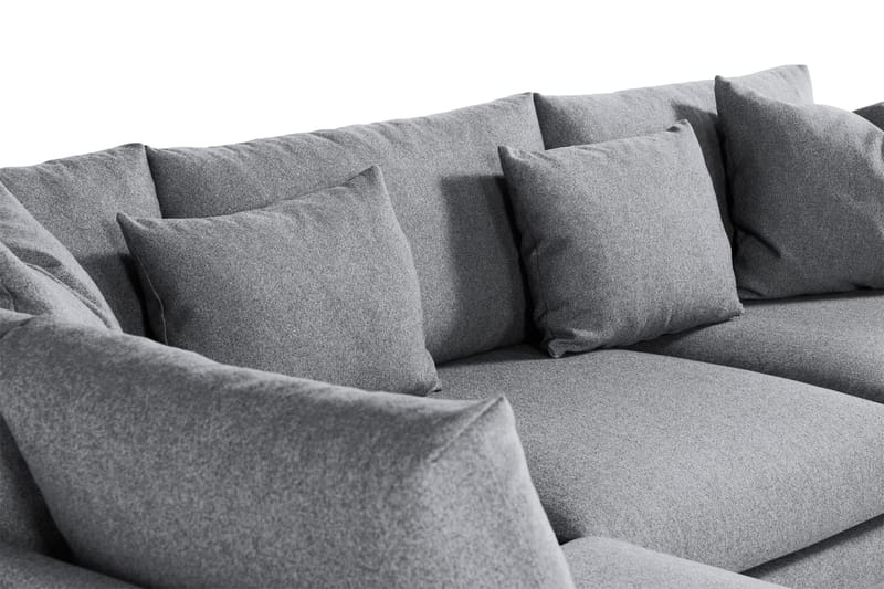 Menard 4-personers Venstrevendt Dyb L-formet Chaiselongsofa i Stof - Grå - Møbler - Sofaer - Sofa med chaiselong