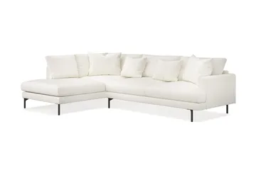Menard 4-personers Venstrevendt Dyb L-formet Chaiselongsofa i Bouclé - Hvid - Møbler - Sofaer - Sofa med chaiselong