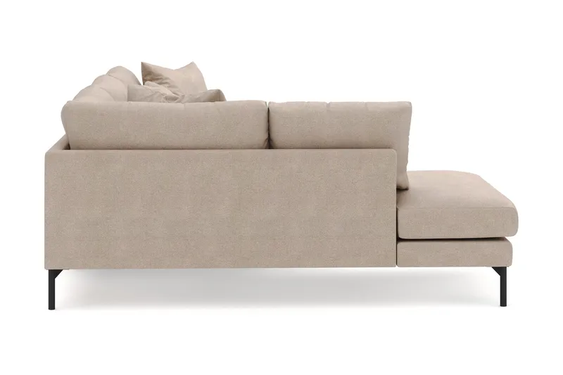 Menard 4-personers Venstrevendt Dyb L-formet Chaiselongsofa i Stof - Beige - Møbler - Sofaer - Sofa med chaiselong
