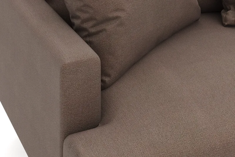 Menard 4-personers Højrevendt Dyb L-formet Chaiselongsofa i Stof - Brun - Møbler - Sofaer - Sofa med chaiselong