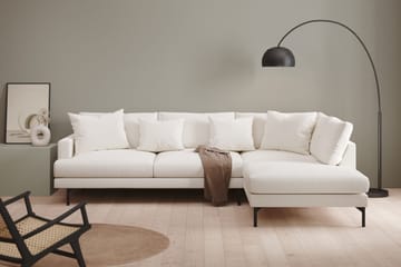 Menard 4-personers Højrevendt Dyb L-formet Chaiselongsofa i Bouclé - Hvid - Møbler - Sofaer - Sofa med chaiselong