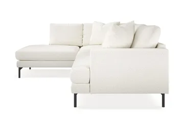 Menard 4-personers Venstrevendt Dyb L-formet Chaiselongsofa i Bouclé - Hvid - Møbler - Sofaer - Sofa med chaiselong