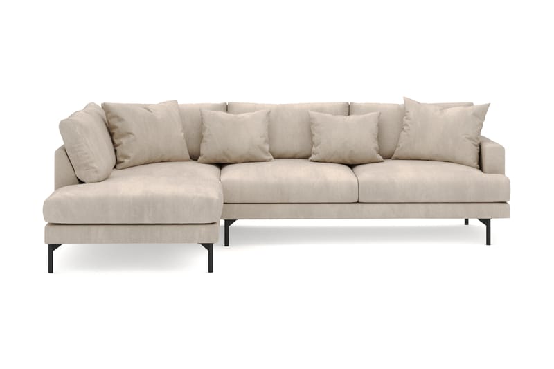 Menard 4-personers Venstrevendt Dyb L-formet Chaiselongsofa i Manchester - Greige - Møbler - Sofaer - Sofa med chaiselong