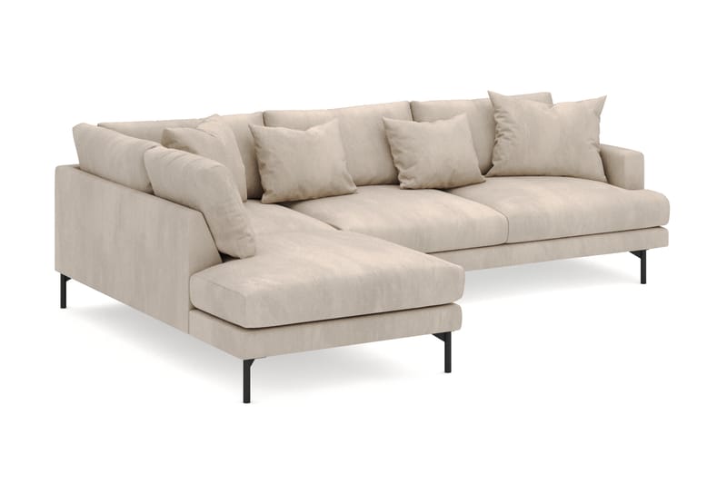 Menard 4-personers Venstrevendt Dyb L-formet Chaiselongsofa i Manchester - Greige - Møbler - Sofaer - Sofa med chaiselong