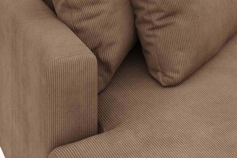 Menard 4-personers Venstrevendt L-formet Divansofa i Manchester - Brun - Møbler - Sofaer - Sofa med chaiselong