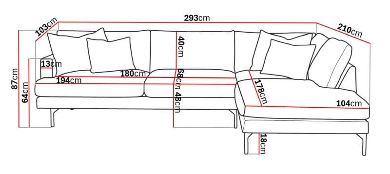 Menard 4-personers Højrevendt Dyb L-formet Chaiselongsofa i Manchester - Greige - Møbler - Sofaer - Sofa med chaiselong