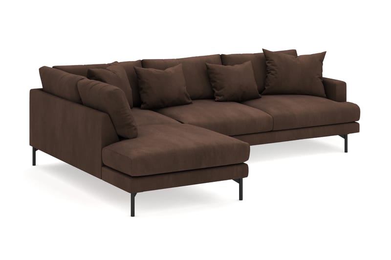 Menard 4-personers Venstrevendt Dyb L-formet Chaiselongsofa i Manchester - Brun - Møbler - Sofaer - Sofa med chaiselong