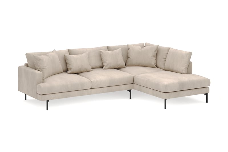 Menard 4-personers Højrevendt Dyb L-formet Chaiselongsofa i Manchester - Greige - Møbler - Sofaer - Sofa med chaiselong