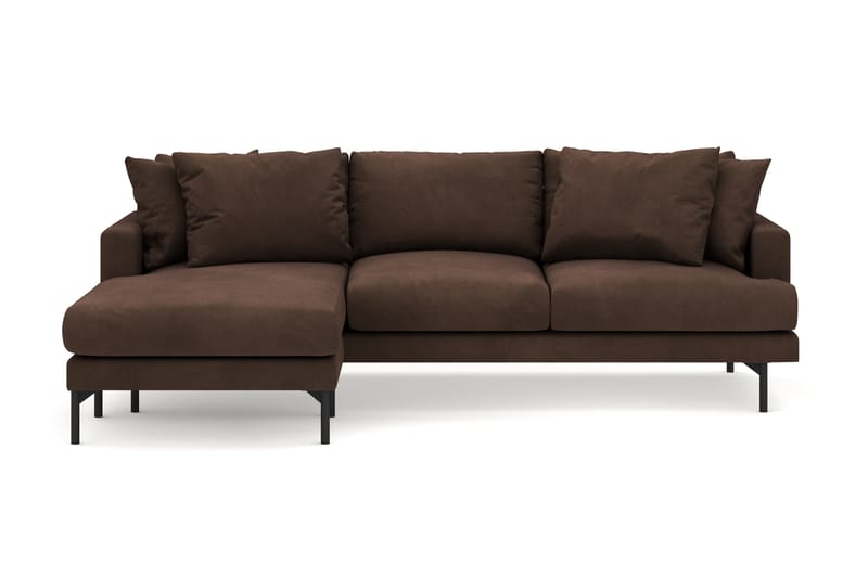 Menard 4-personers Venstrevendt Dyb L-formet Divansofa i Manchester - Brun - Møbler - Sofaer - Sofa med chaiselong