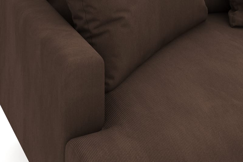 Menard 4-personers Højrevendt Dyb L-formet Chaiselongsofa i Manchester - Brun - Møbler - Sofaer - Sofa med chaiselong