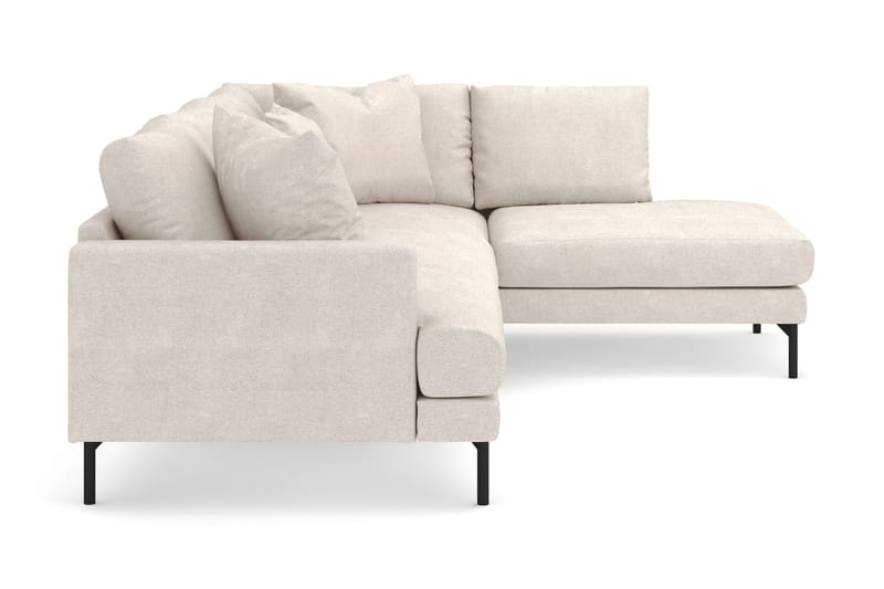 Menard 4-personers Højrevendt Dyb L-formet Chaiselongsofa i Stof - Beige - Møbler - Sofaer - Sofa med chaiselong