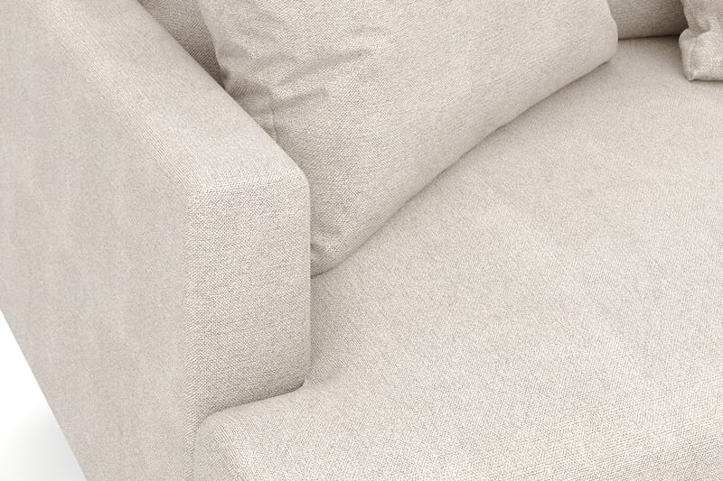 Menard 4-personers Højrevendt Dyb L-formet Chaiselongsofa i Stof - Beige - Møbler - Sofaer - Sofa med chaiselong