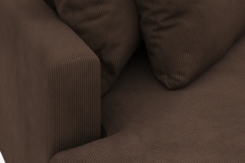 Menard 4-personers Venstrevendt L-formet Divansofa i Manchester - Brun - Møbler - Sofaer - Sofa med chaiselong